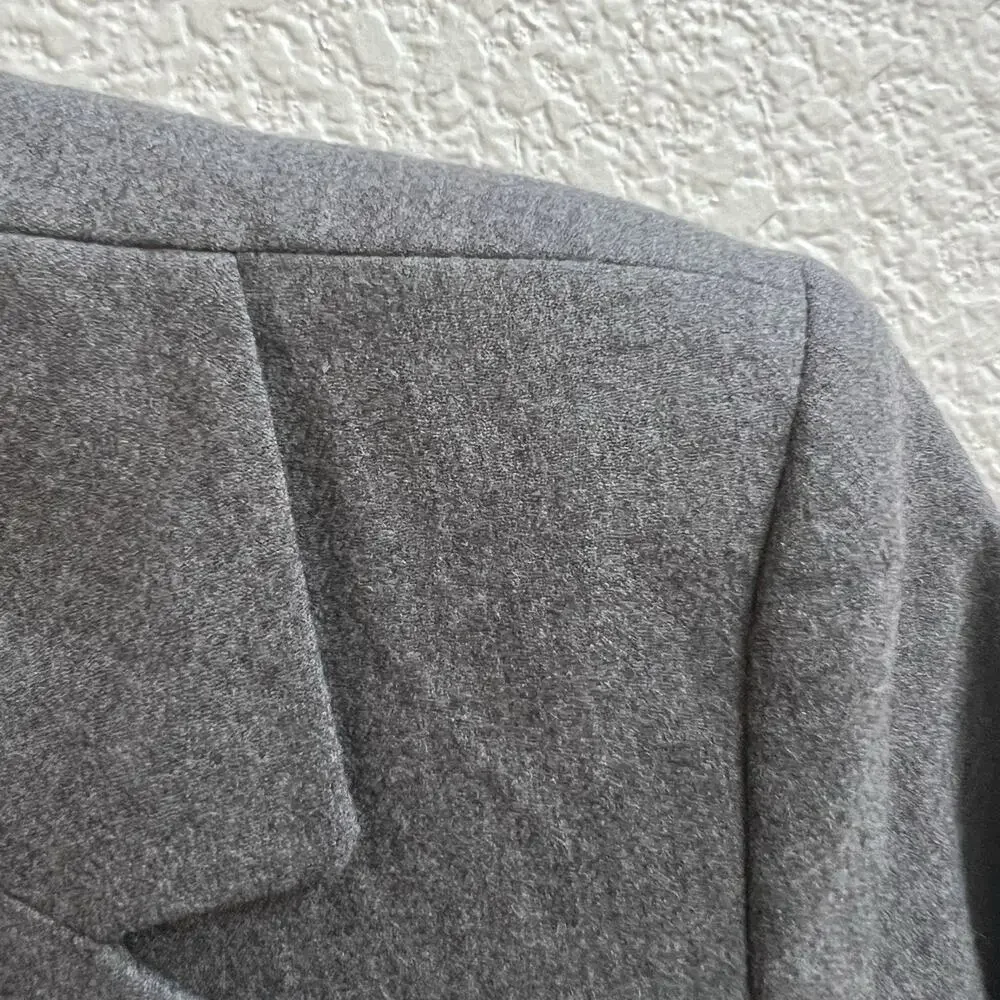 Theory Wool Blend Two Button Blazer Women’s Gray Sz 00 Pockets Office Workwear